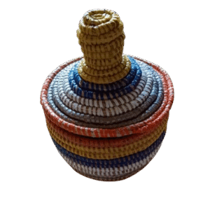 Panier en osier avec couvercle (version petite, couleurs variées) 1