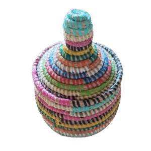 Panier en osier avec couvercle (version petite, couleurs variées) 3