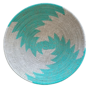 Corbeille à pain ou à fruits en osier (version extra-grande, couleur vert)