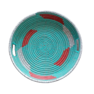 Plateau en osier (version grande, couleur vert-blanc-rouge)