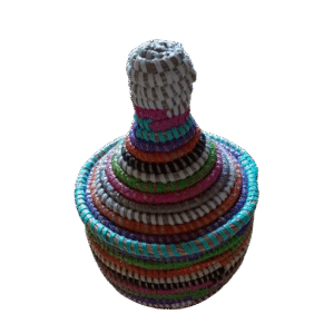 Panier en osier avec couvercle (version petite, couleurs variées) 2